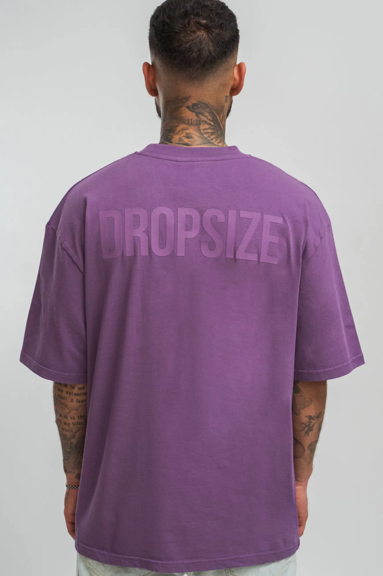 HEAVY OVERSIZE HD PRINT T-SHIRT WASHED PURPLE
