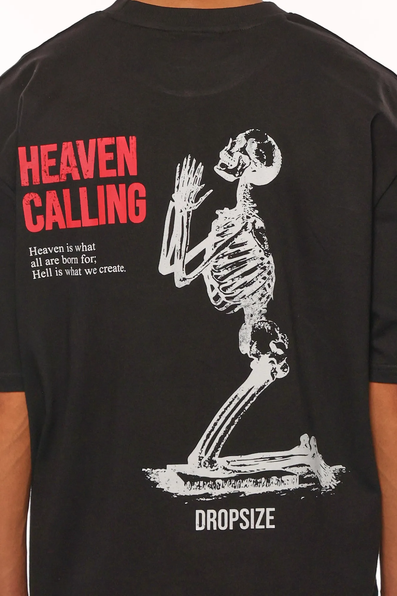 HEAVY OVERSIZE HEAVEN CALLING T-SHIRT BLACK