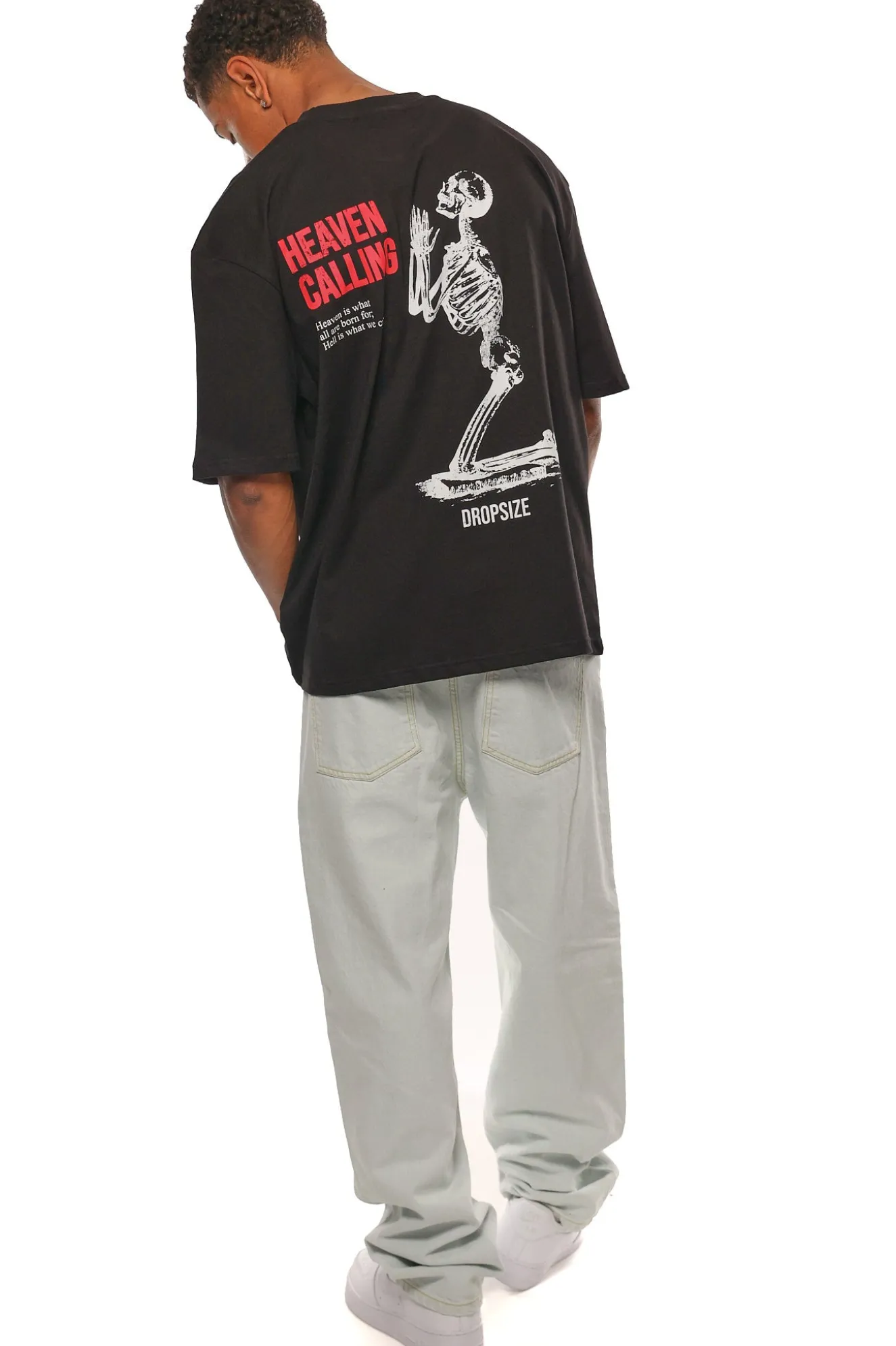 HEAVY OVERSIZE HEAVEN CALLING T-SHIRT BLACK