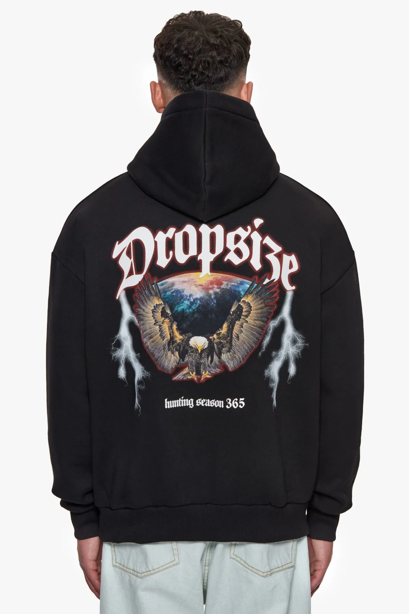 HEAVY OVERSIZE HUNTING SEASON EAGLE HOODIE BLACK