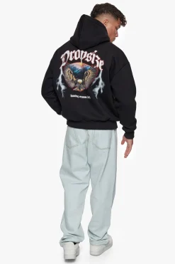 HEAVY OVERSIZE HUNTING SEASON EAGLE HOODIE BLACK