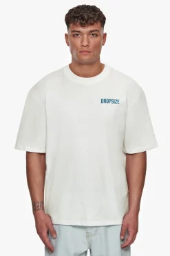 HEAVY OVERSIZE HUSTLE CLUB CIRCLE T-SHIRT CREAM