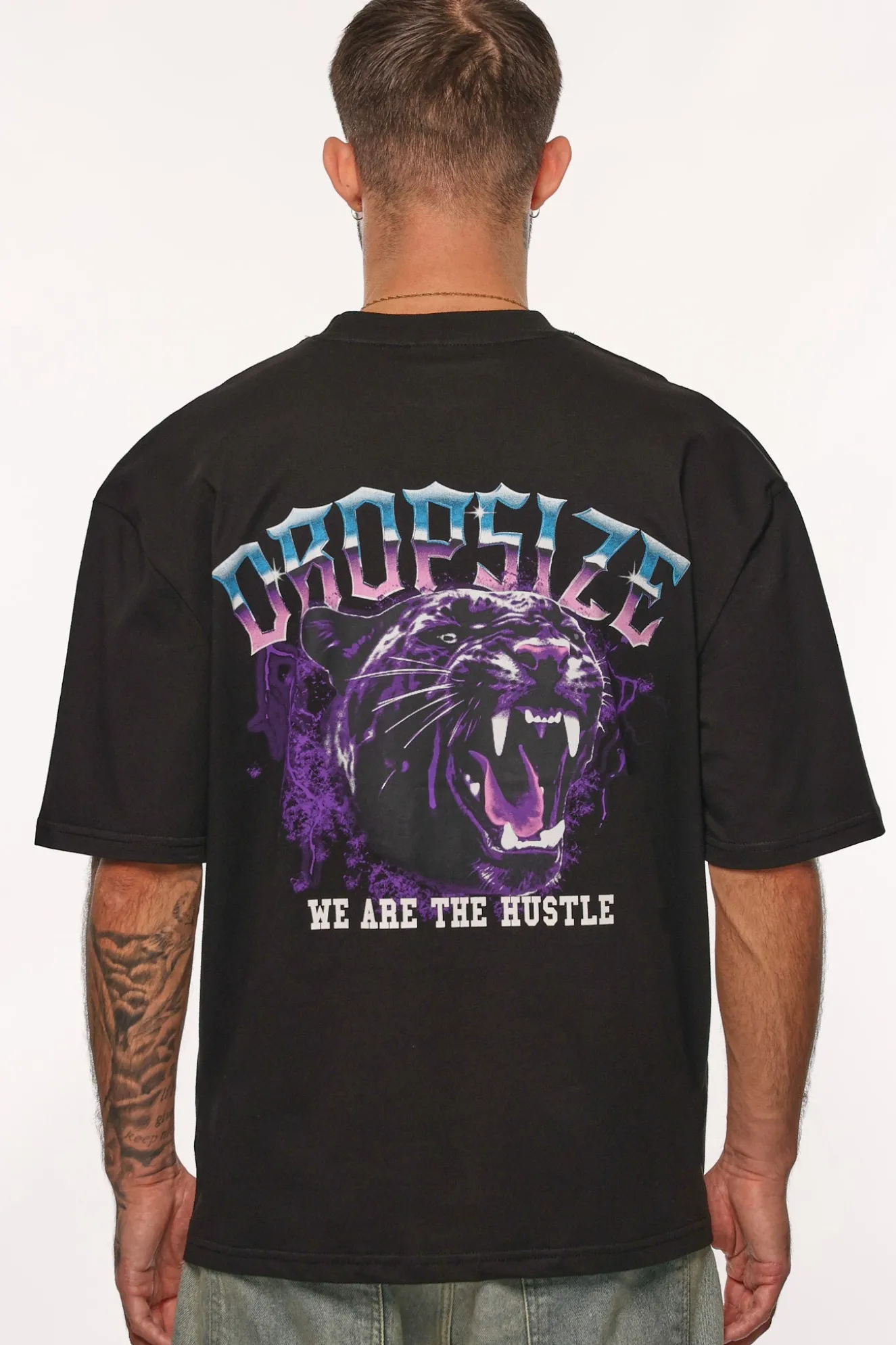 HEAVY OVERSIZE HUSTLE T-SHIRT BLACK