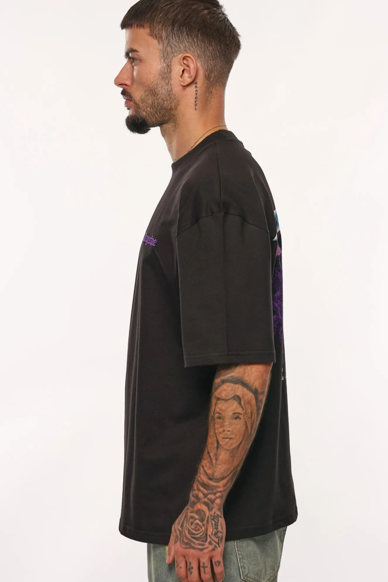 HEAVY OVERSIZE HUSTLE T-SHIRT BLACK