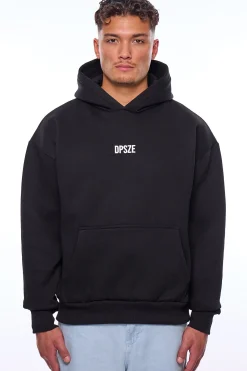 HEAVY OVERSIZE KEEP MOVING HOODIE BLACK