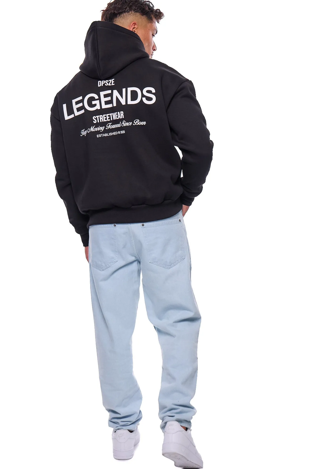 HEAVY OVERSIZE KEEP MOVING HOODIE BLACK