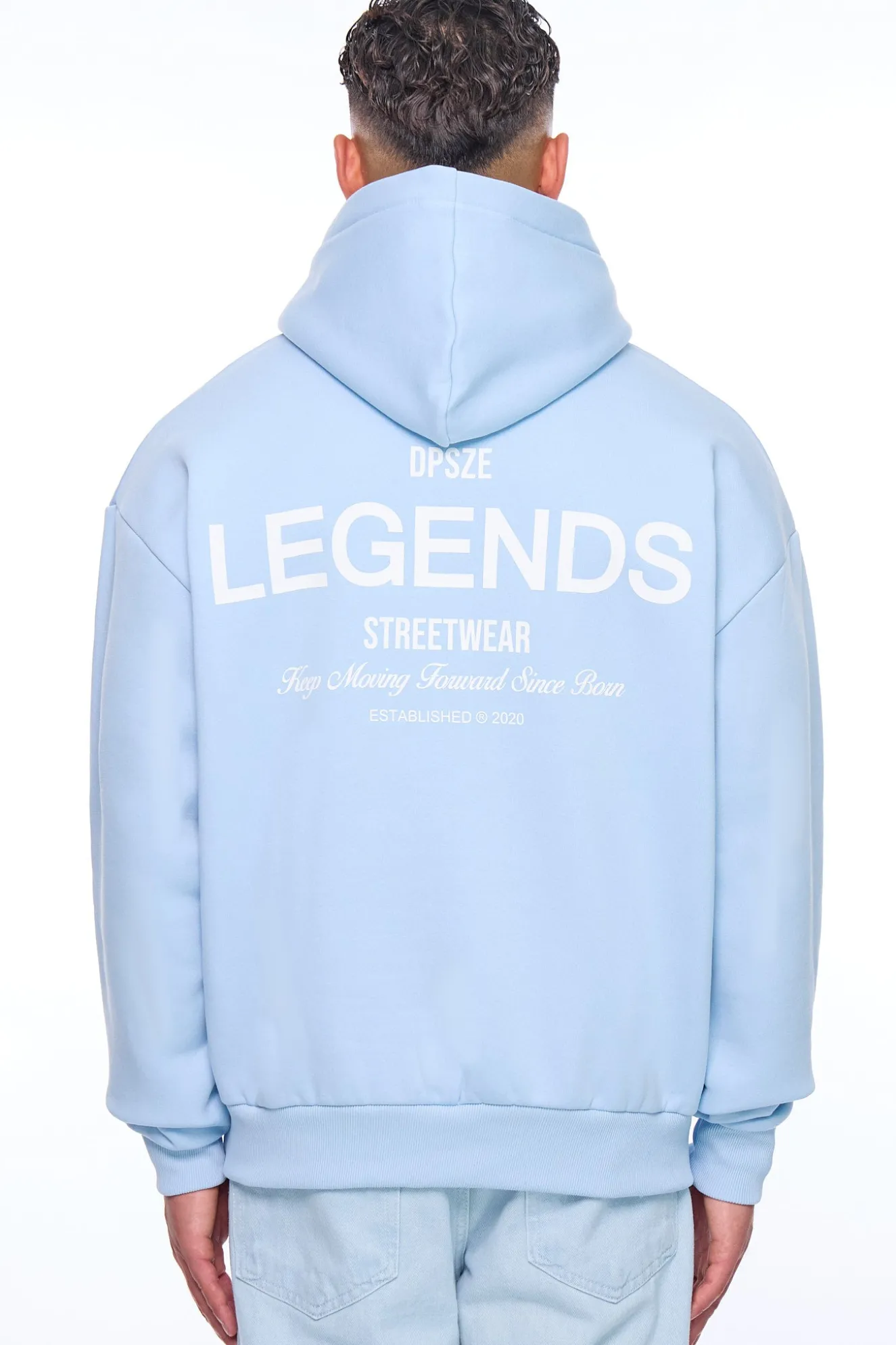 HEAVY OVERSIZE KEEP MOVING HOODIE BABY BLUE
