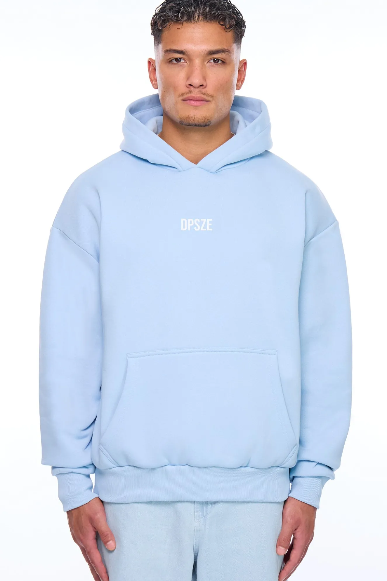 HEAVY OVERSIZE KEEP MOVING HOODIE BABY BLUE