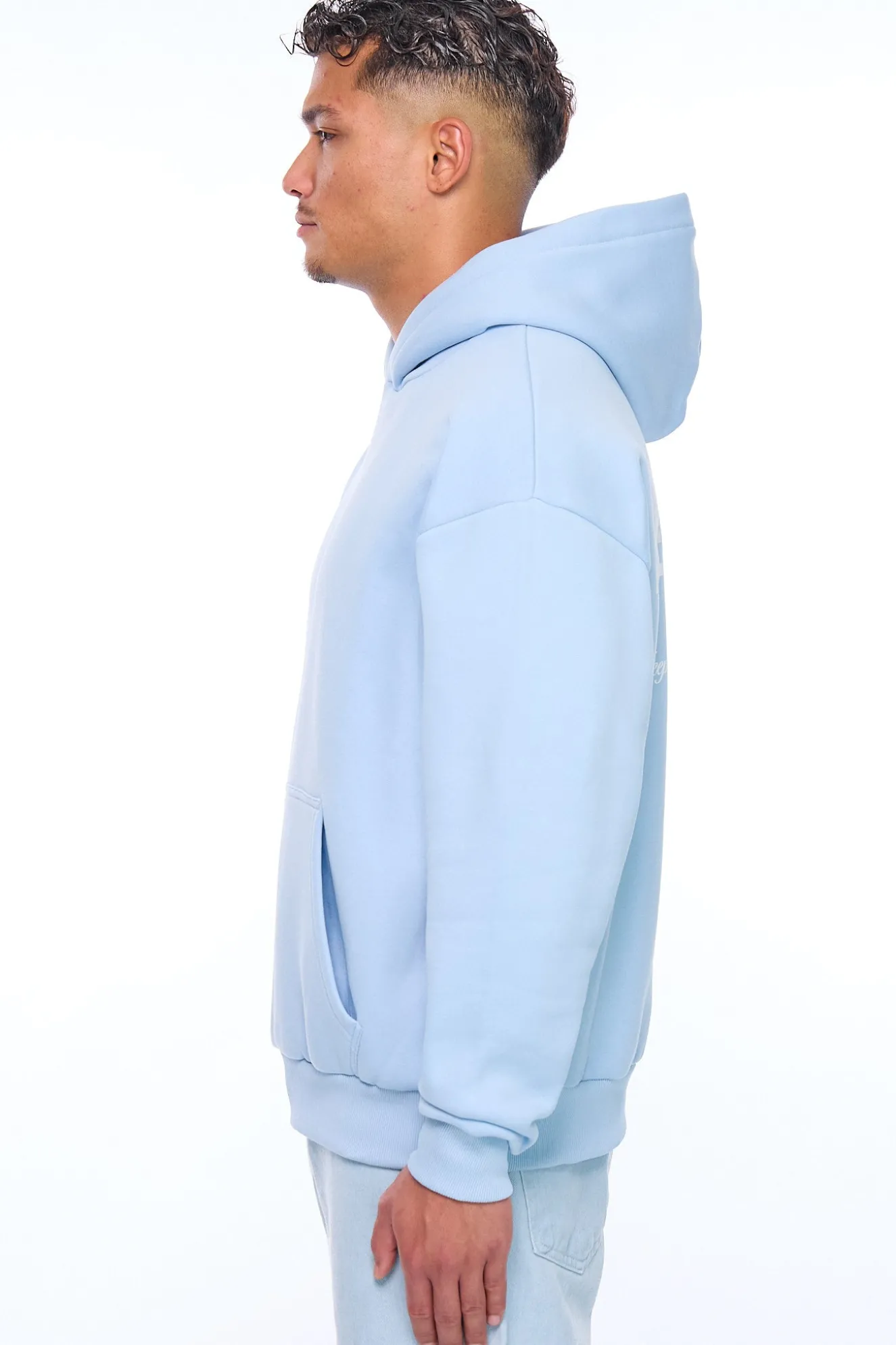 HEAVY OVERSIZE KEEP MOVING HOODIE BABY BLUE