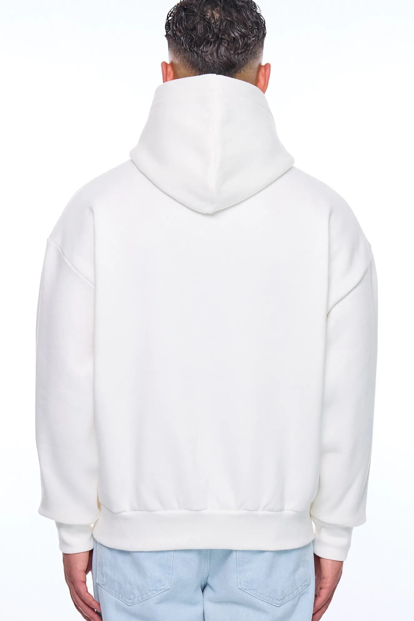 HEAVY OVERSIZE KUFI HOODIE CREAM WHITE