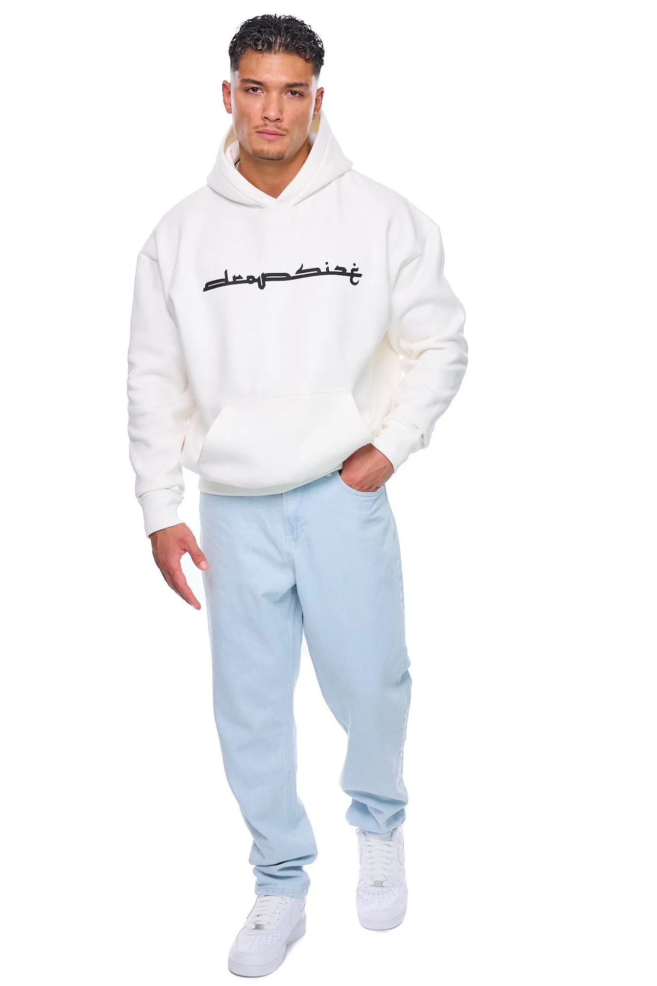 HEAVY OVERSIZE KUFI HOODIE CREAM WHITE