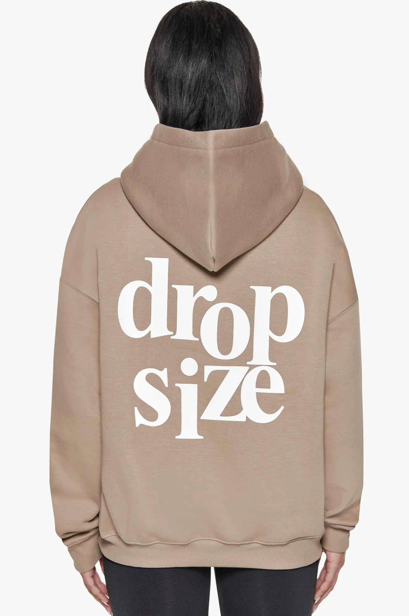 HEAVY OVERSIZE LADIES LETTERS HOODIE SILVER MINK / WHITE