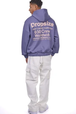 HEAVY OVERSIZE LIMITED ZIP-HOODIE BLUE GRANITE