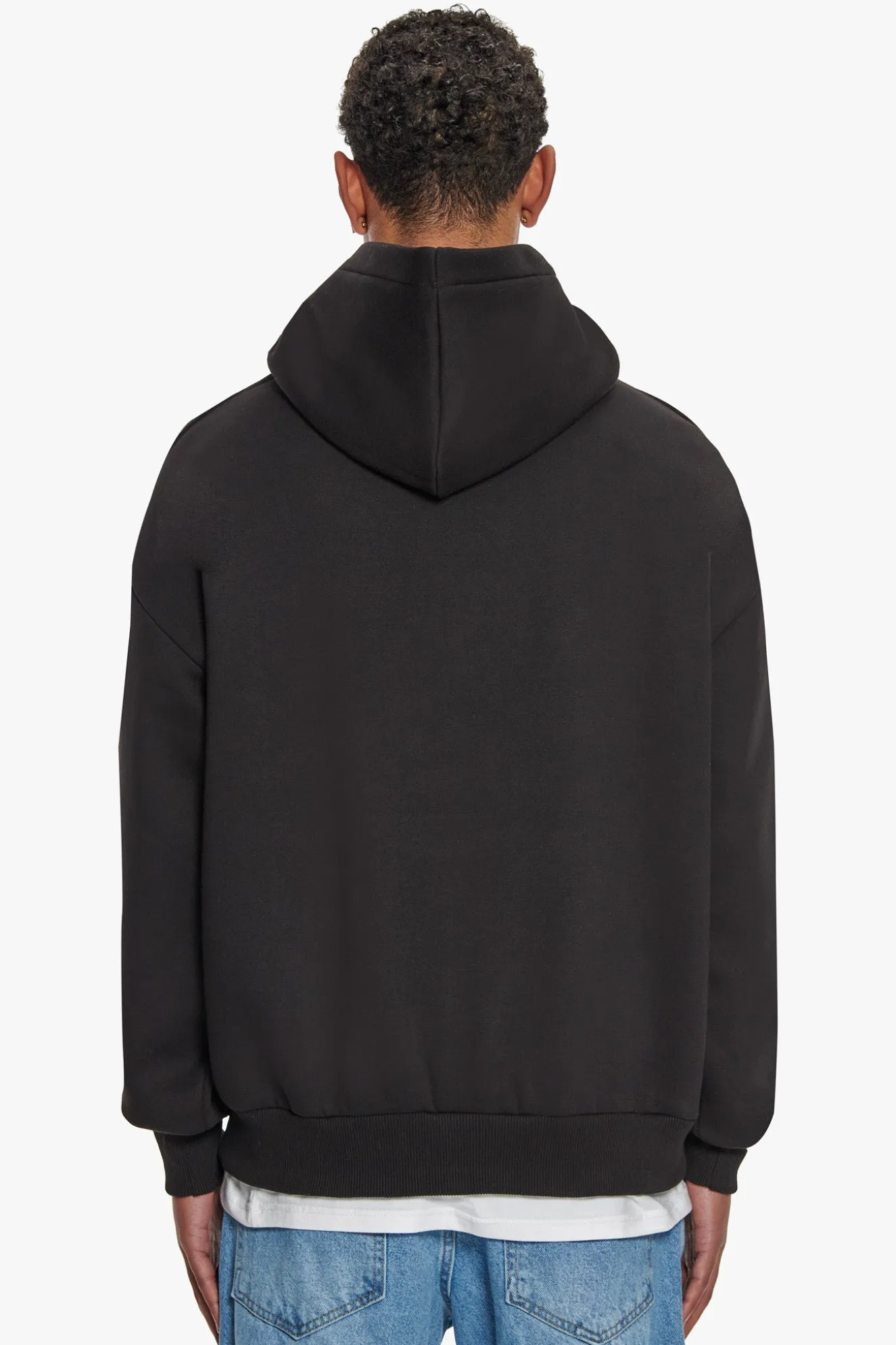 HEAVY OVERSIZE LOGO BUFFER PRINT HOODIE BLACK