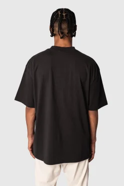 HEAVY OVERSIZE LOGO BUFFER PRINT T-SHIRT WASHED BLACK