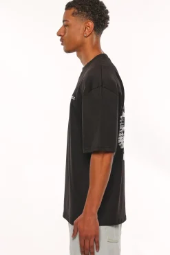 HEAVY OVERSIZE LOGO CIRCLE T-SHIRT BLACK
