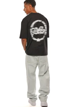 HEAVY OVERSIZE LOGO CIRCLE T-SHIRT BLACK