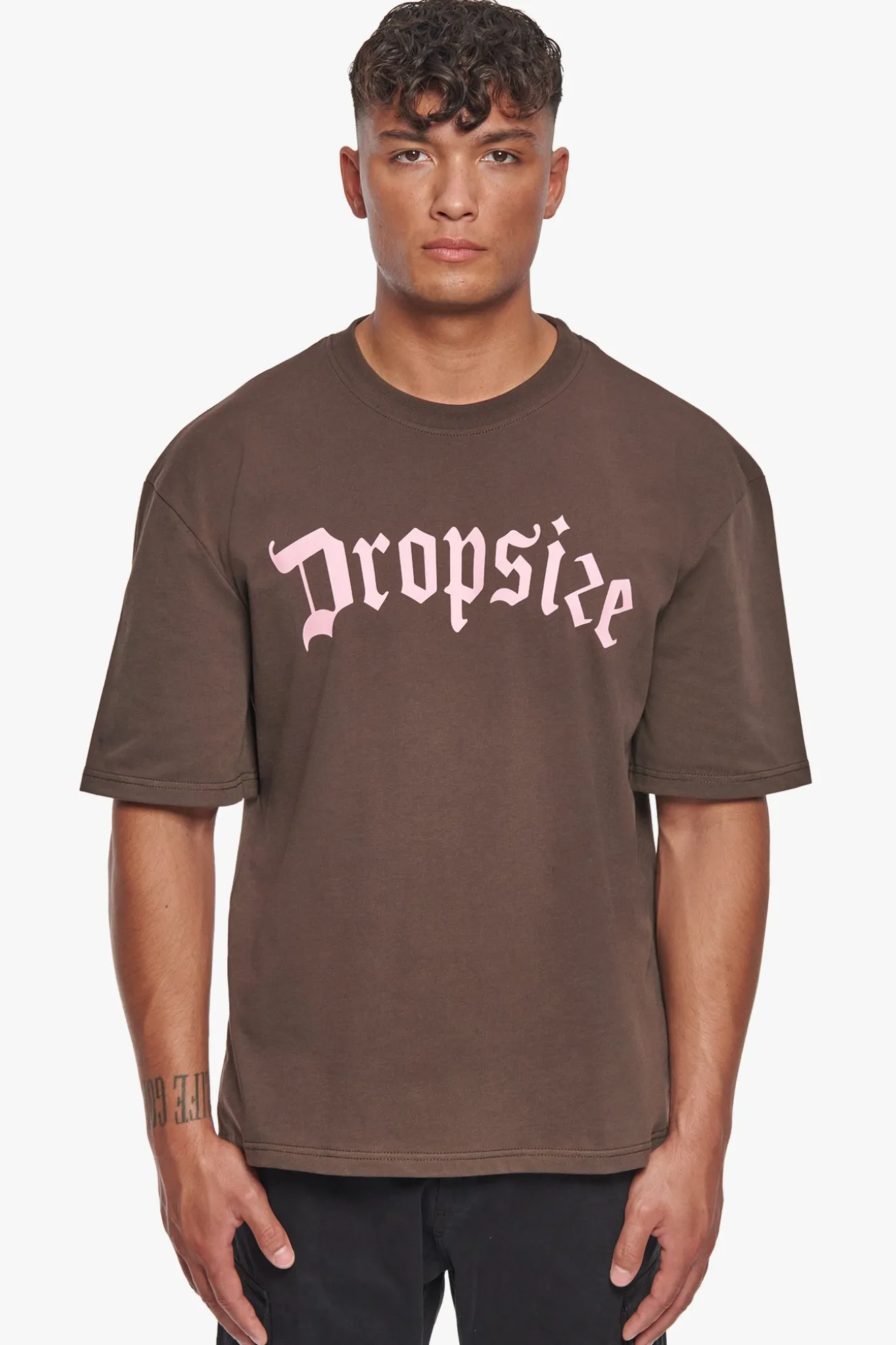HEAVY OVERSIZE LOGO T-SHIRT CHOCOLATE BROWN