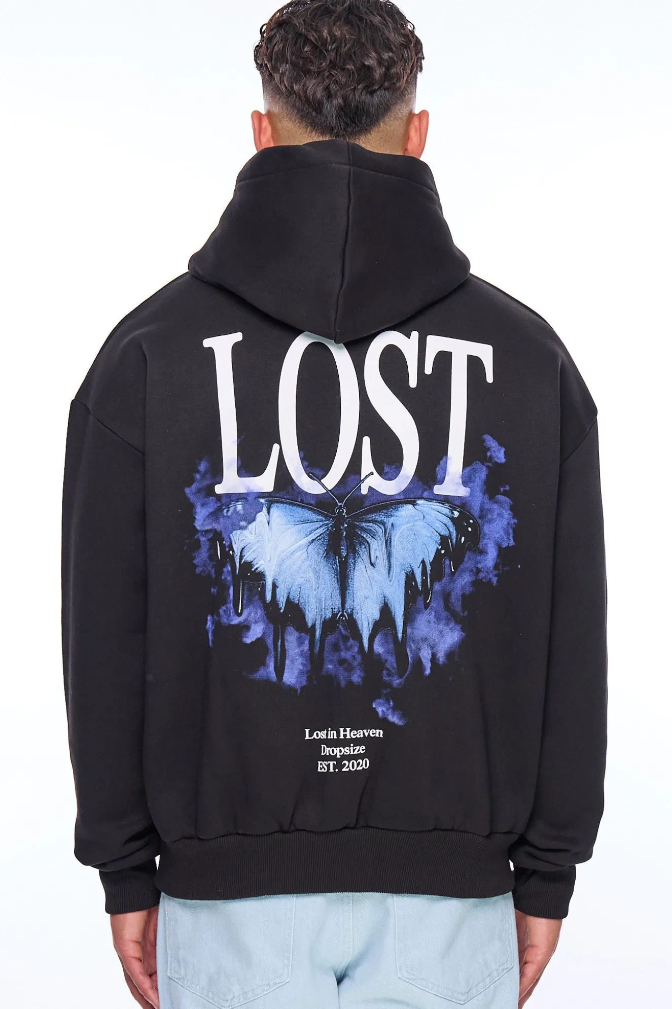 HEAVY OVERSIZE LOST BUTTERFLY HOODIE BLACK