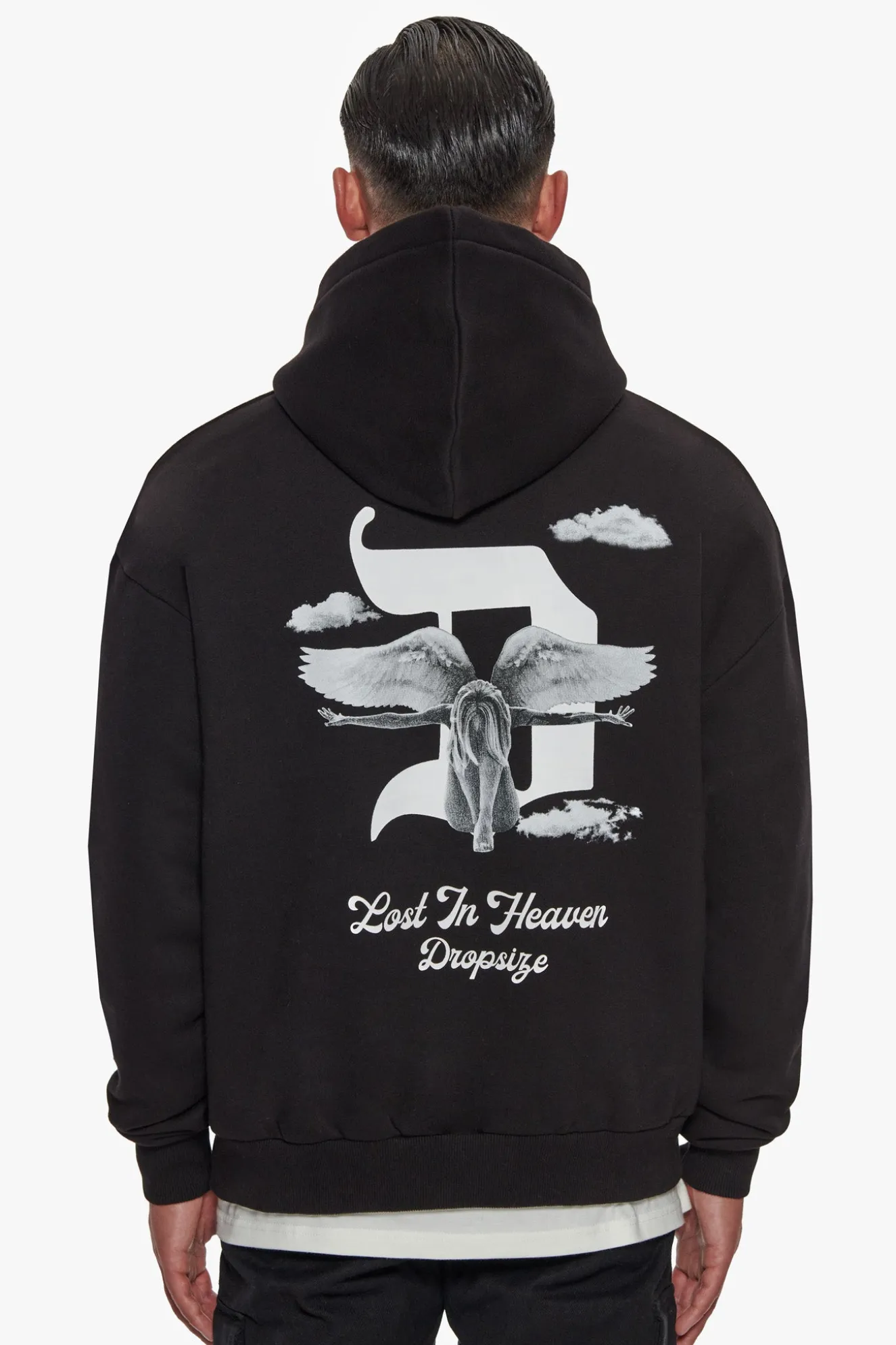 HEAVY OVERSIZE LOST IN HEAVEN HOODIE BLACK