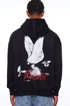 HEAVY OVERSIZE LOST PARADISE HOODIE BLACK