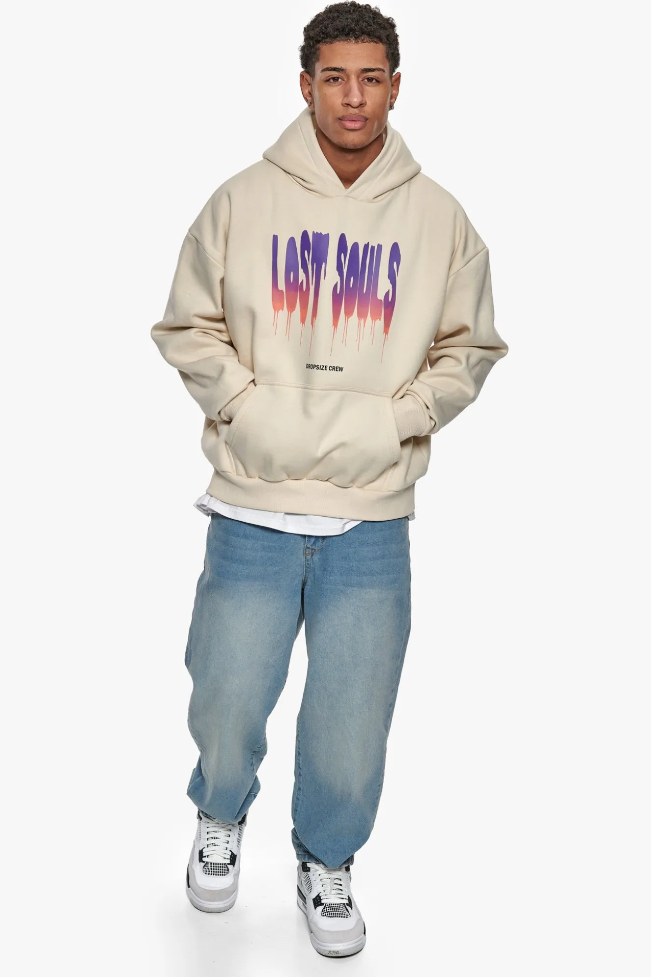 HEAVY OVERSIZE LOST SOULS HOODIE COCONUT MILK