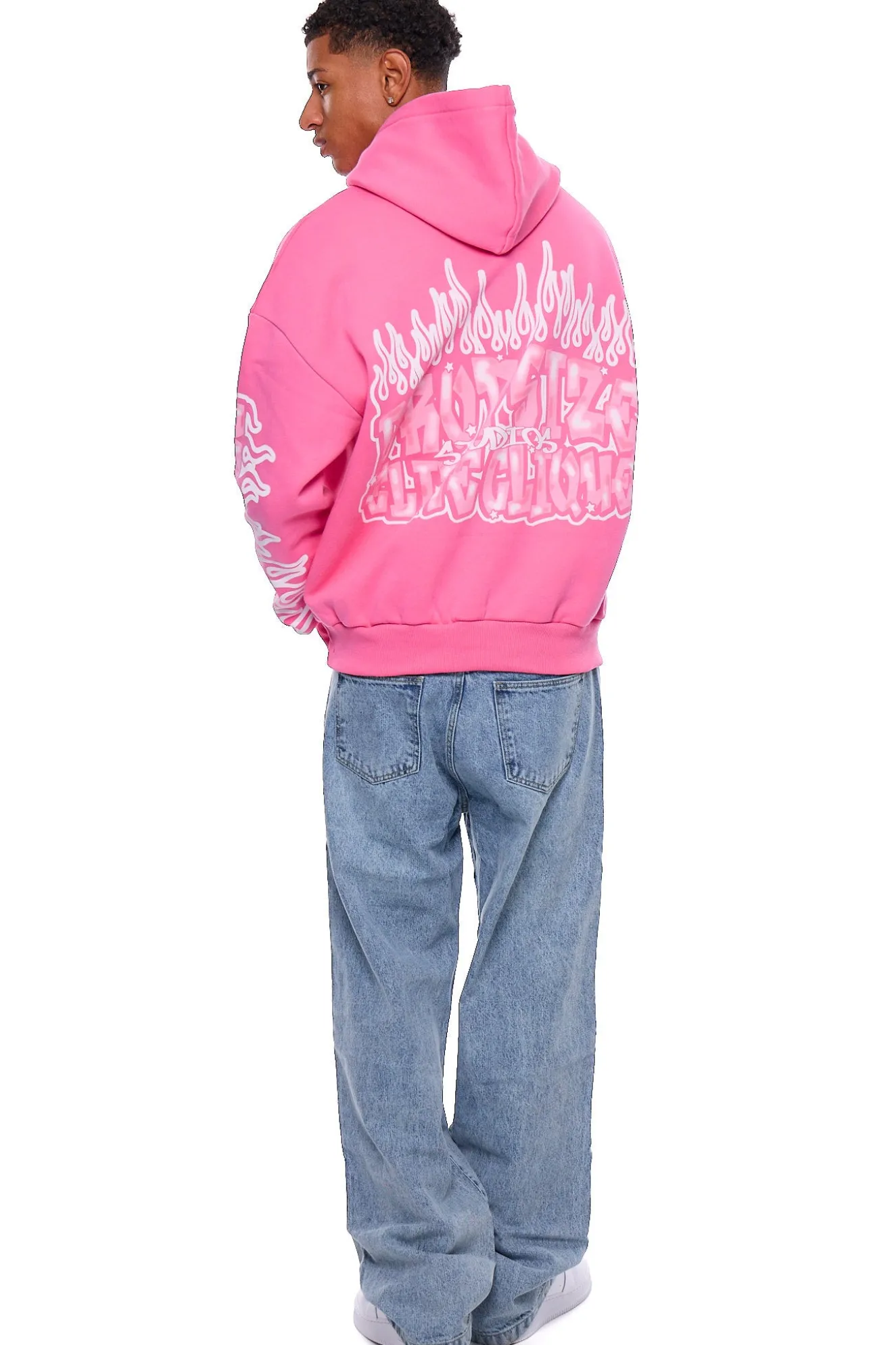 HEAVY OVERSIZE LOUD CLIQUE HOODIE PINK