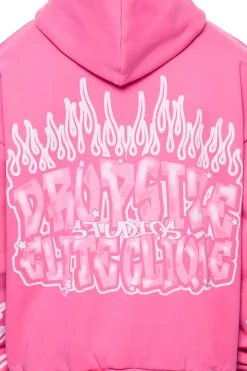 HEAVY OVERSIZE LOUD CLIQUE HOODIE PINK