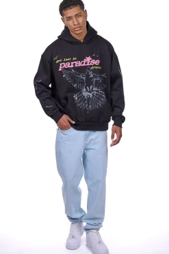 HEAVY OVERSIZE LOUD PARADISE HOODIE BLACK