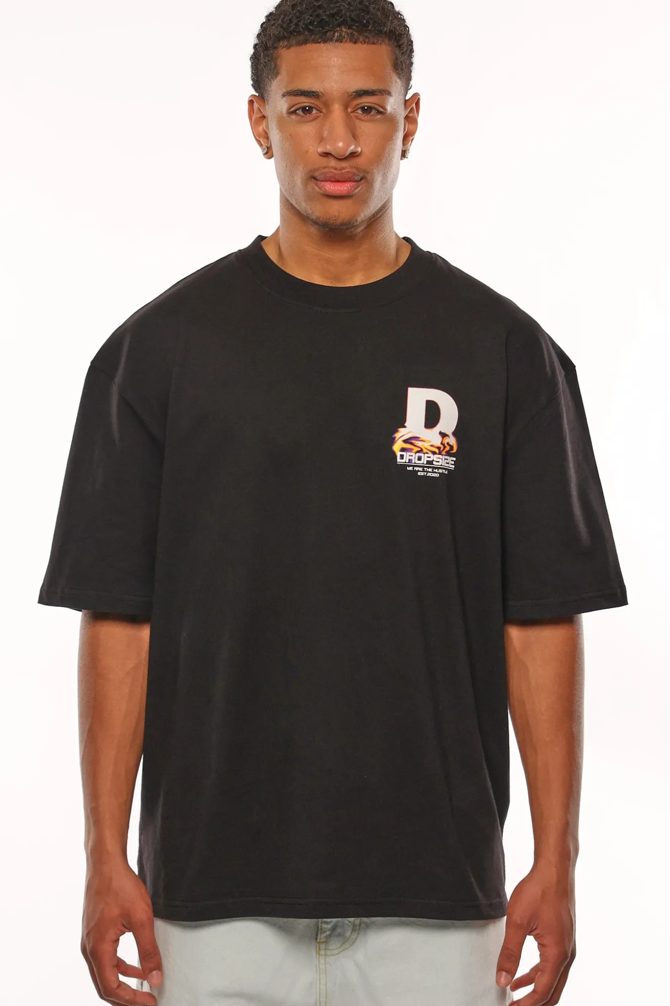 HEAVY OVERSIZE MELTING LOGO T-SHIRT BLACK