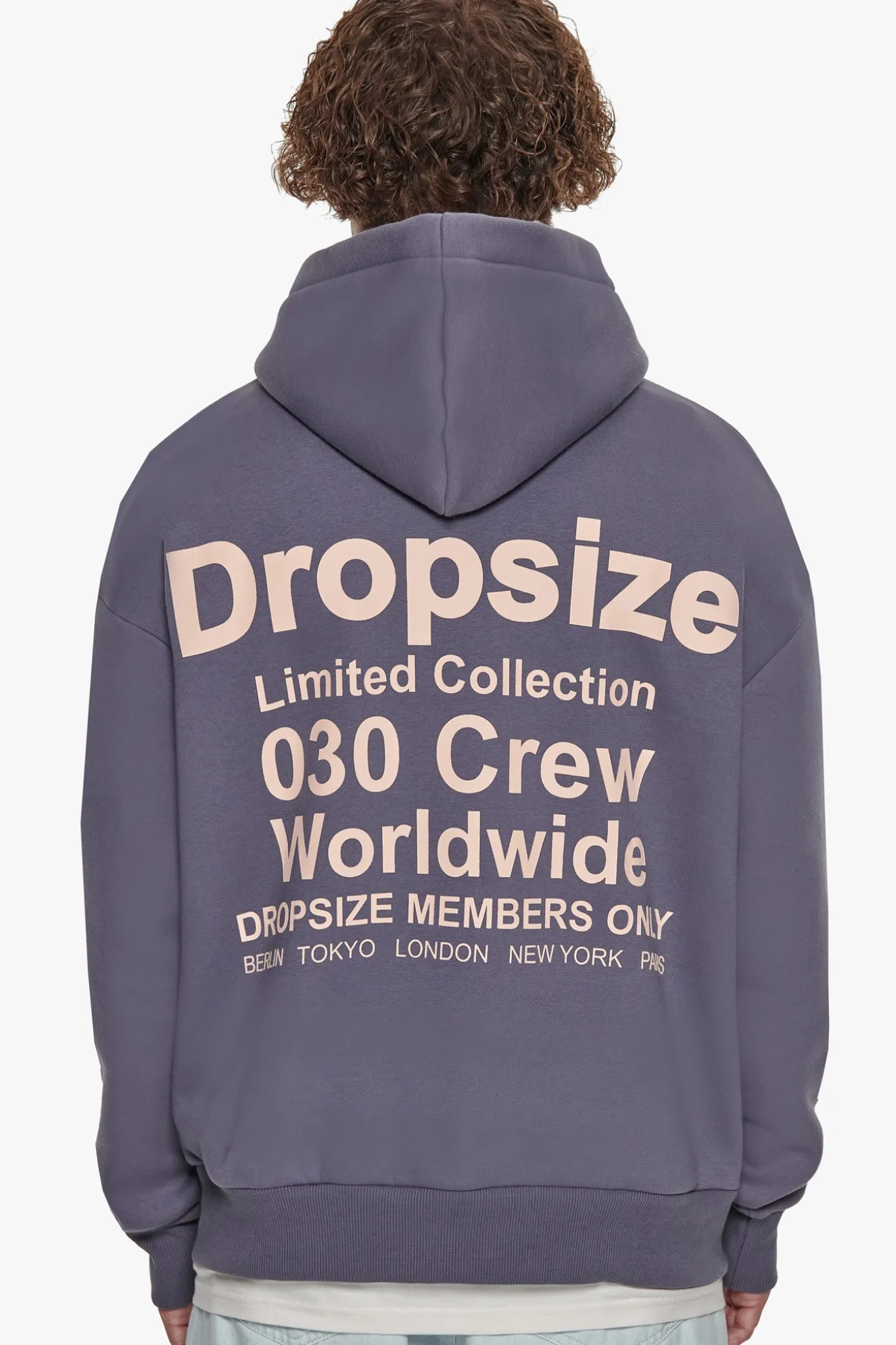 HEAVY OVERSIZE MEMBERS ONLY HOODIE BLUE GRANITE