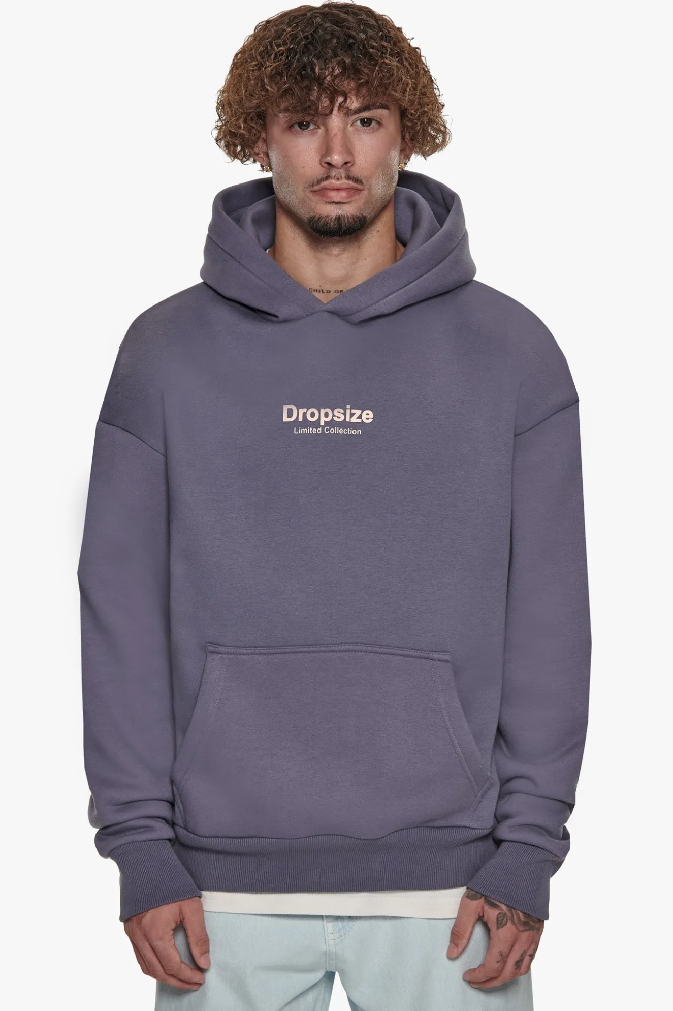 HEAVY OVERSIZE MEMBERS ONLY HOODIE BLUE GRANITE
