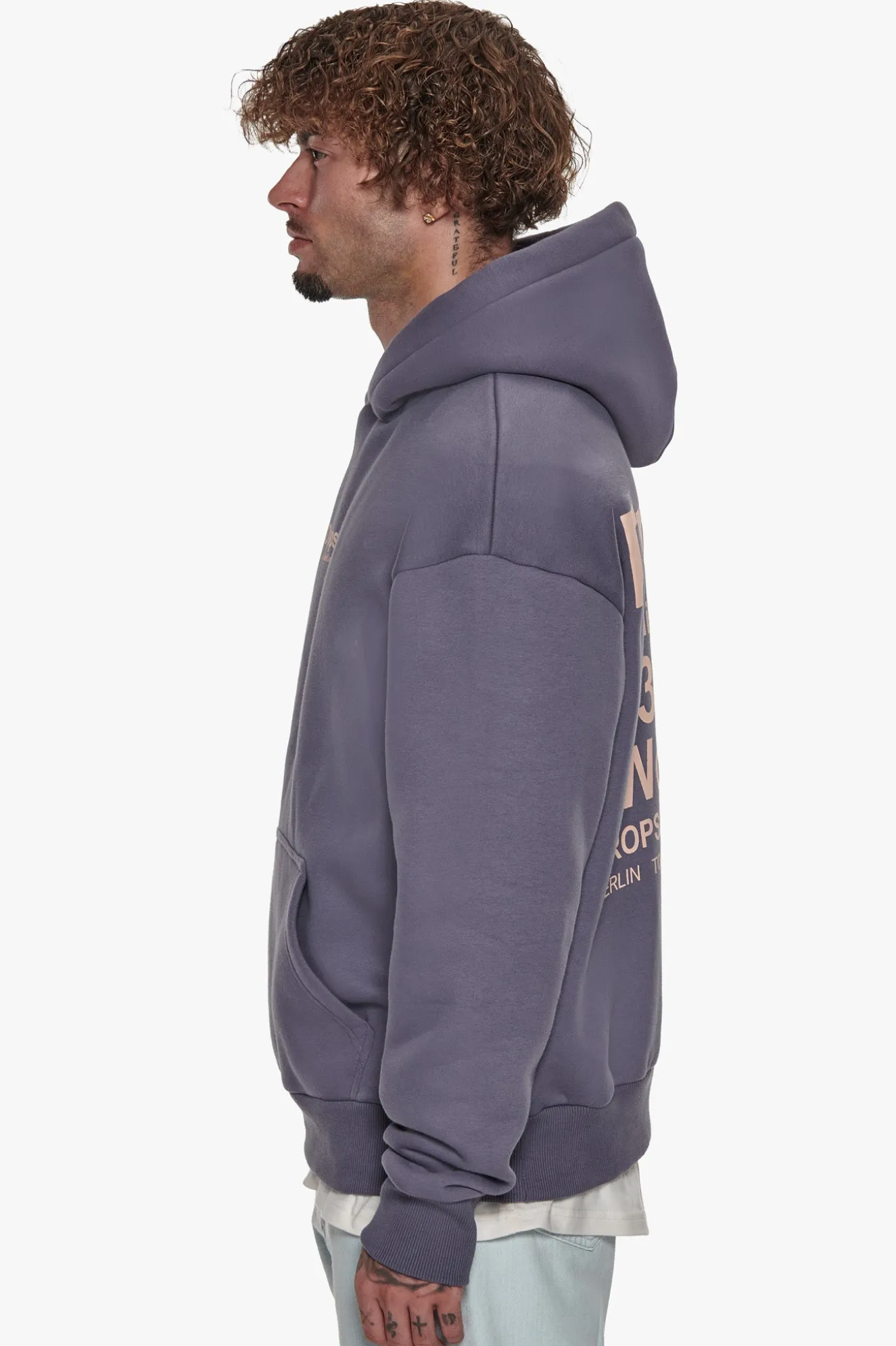 HEAVY OVERSIZE MEMBERS ONLY HOODIE BLUE GRANITE