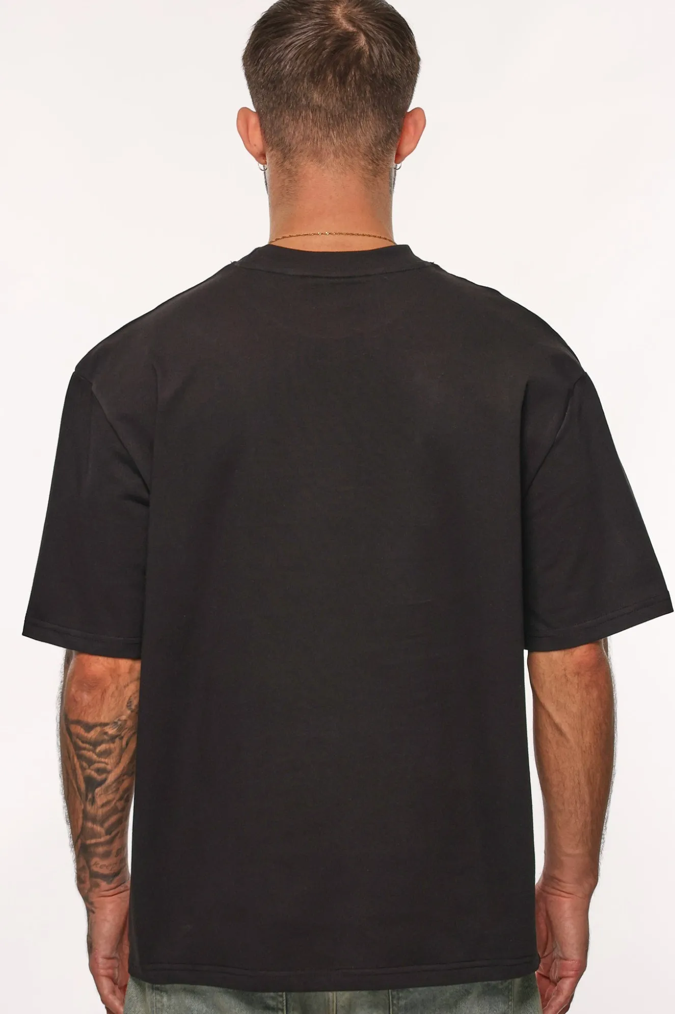 HEAVY OVERSIZE METAL PATCH BASIC T-SHIRT ANTHRACITE