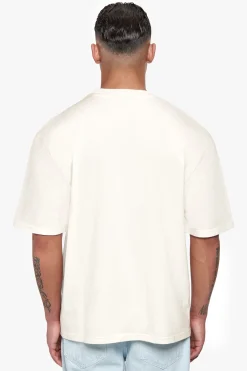 HEAVY OVERSIZE METAL PATCH BASIC T-SHIRT CREAM