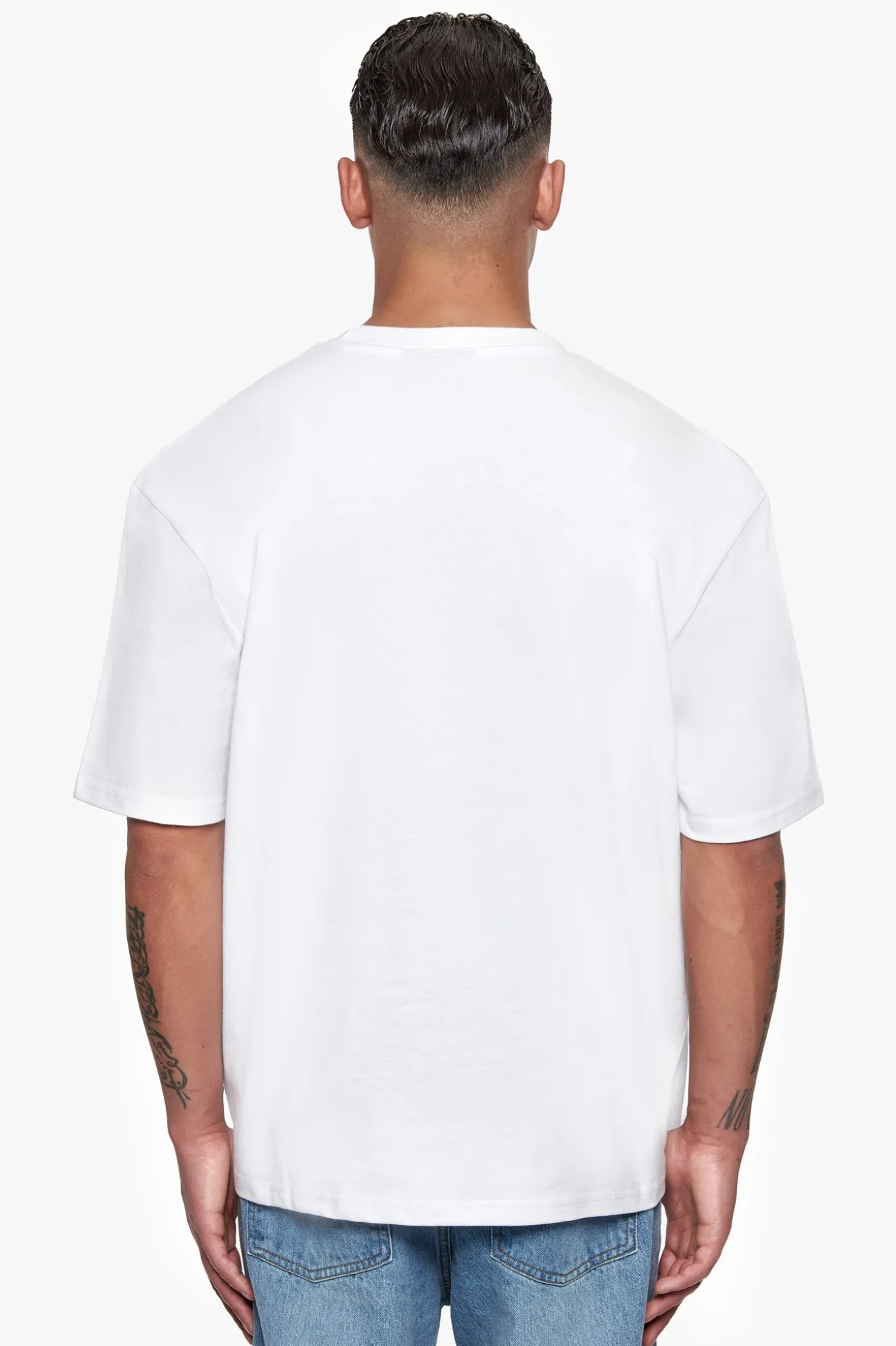 HEAVY OVERSIZE METAL PATCH BASIC T-SHIRT WHITE