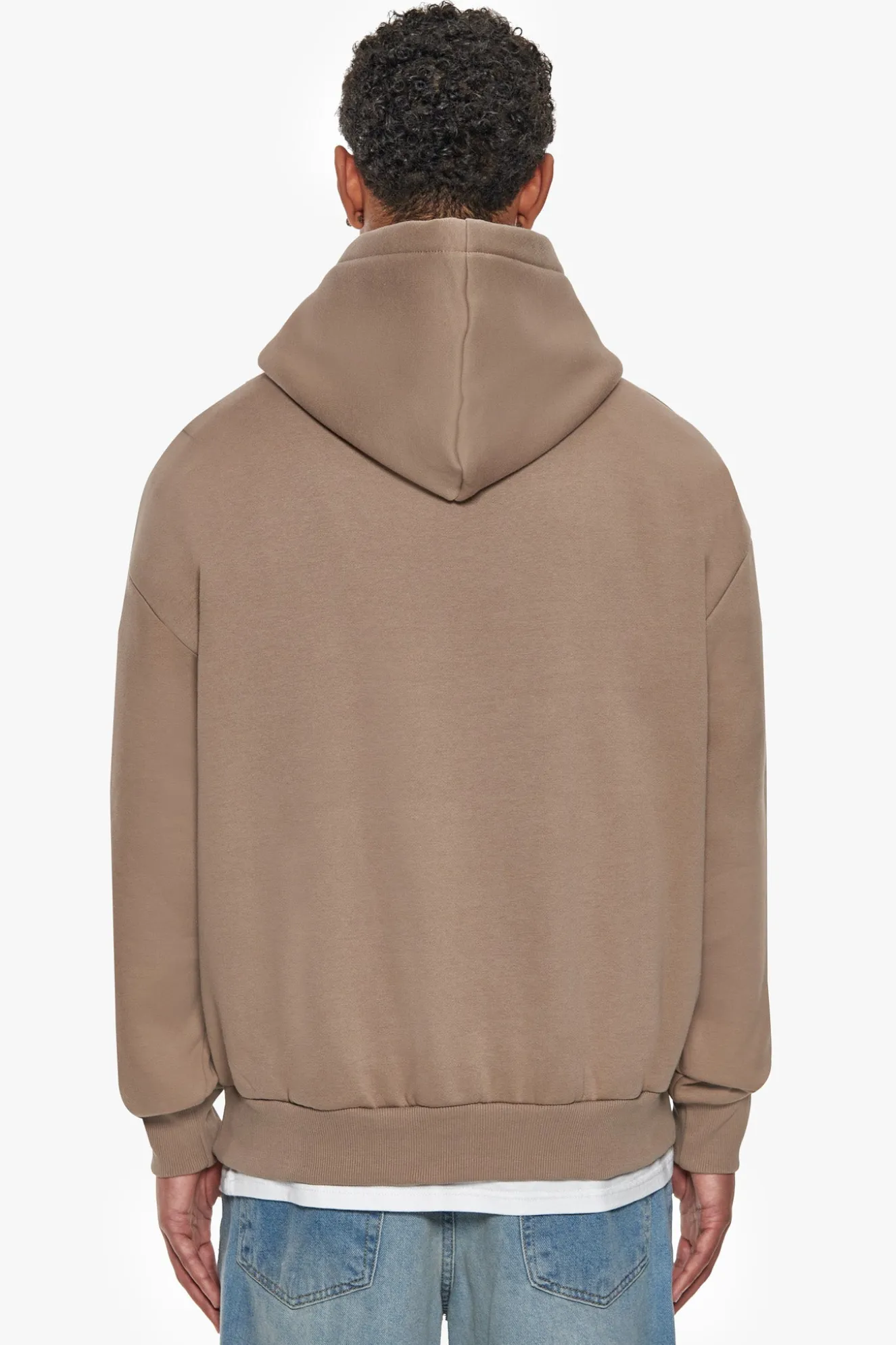HEAVY OVERSIZE MID HD HOODIE SILVER MINK EMBOSSED