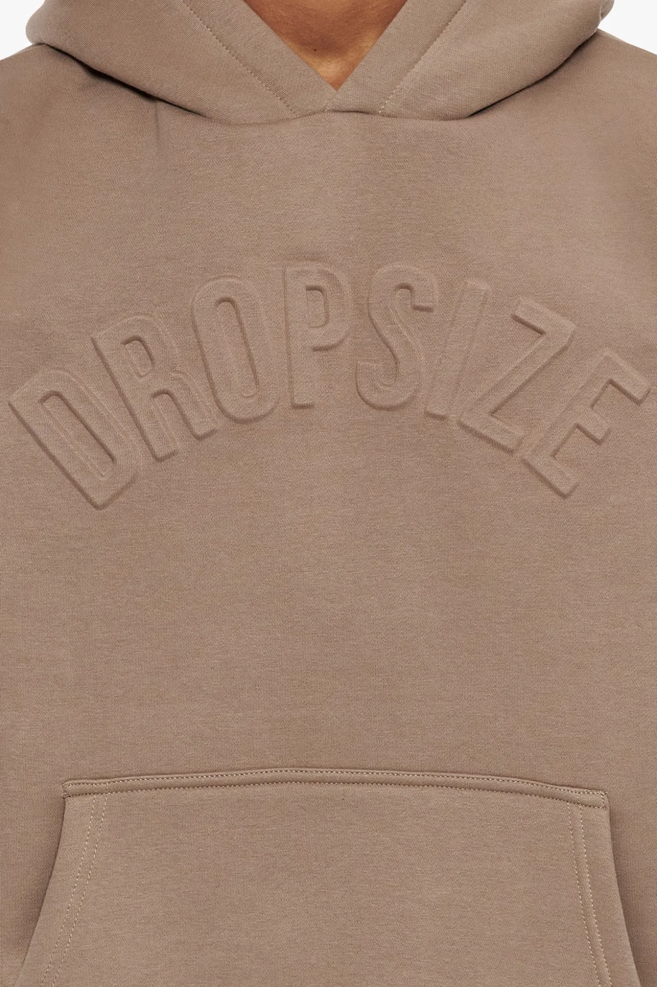 HEAVY OVERSIZE MID HD HOODIE SILVER MINK EMBOSSED