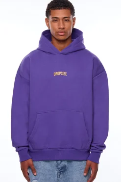 HEAVY OVERSIZE MIDDLE LOGO HOODIE PURPLE