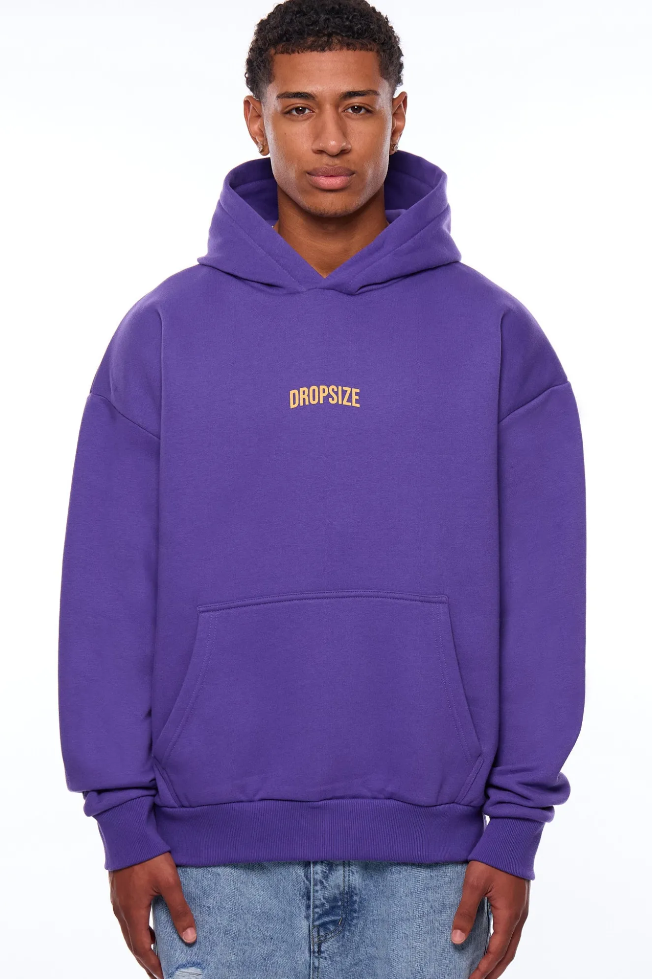 HEAVY OVERSIZE MIDDLE LOGO HOODIE PURPLE