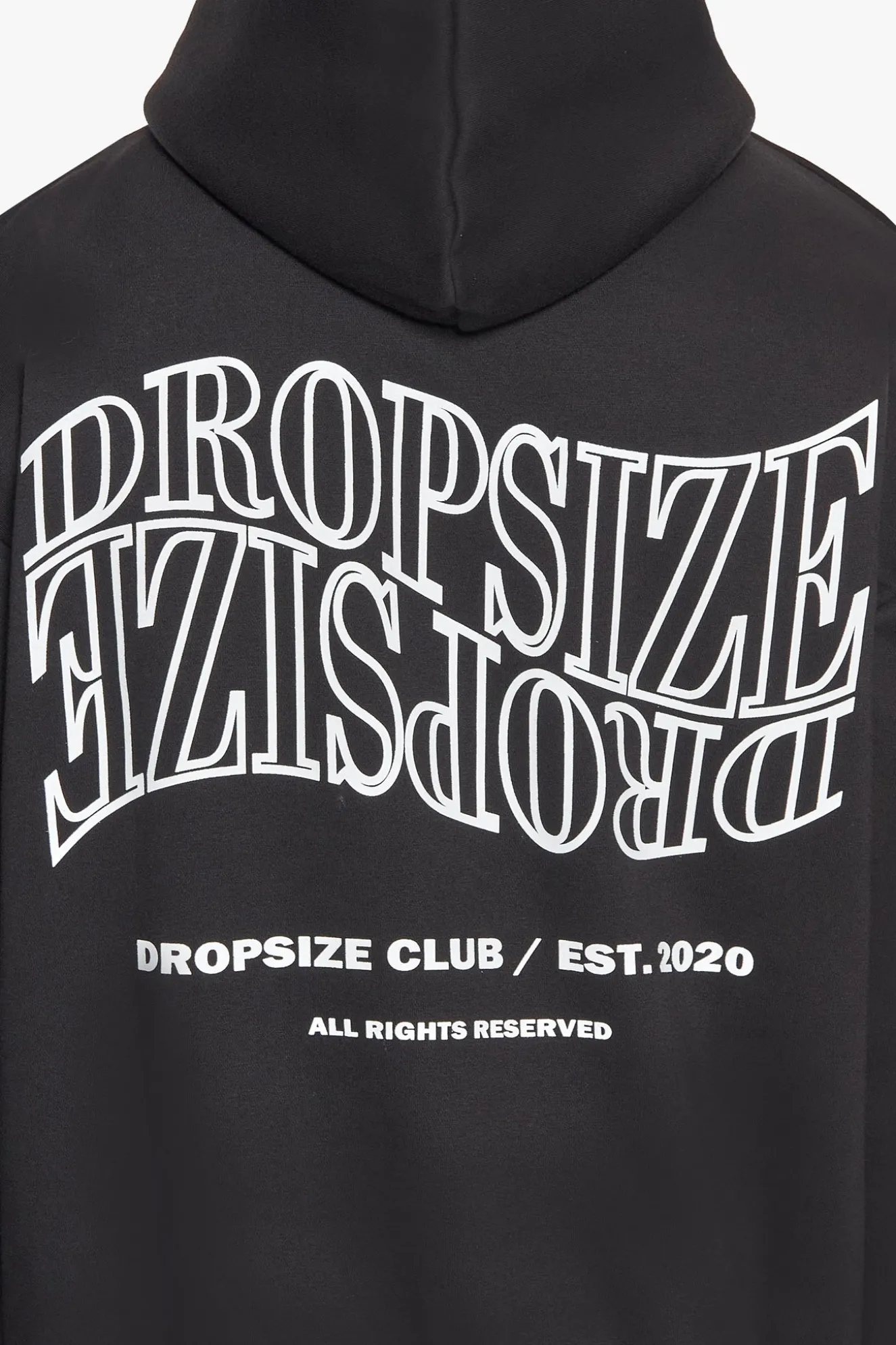 HEAVY OVERSIZE MIRRORED LOGO HOODIE BLACK/WHITE