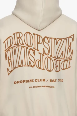 HEAVY OVERSIZE MIRRORED LOGO HOODIE COCONUT MILK