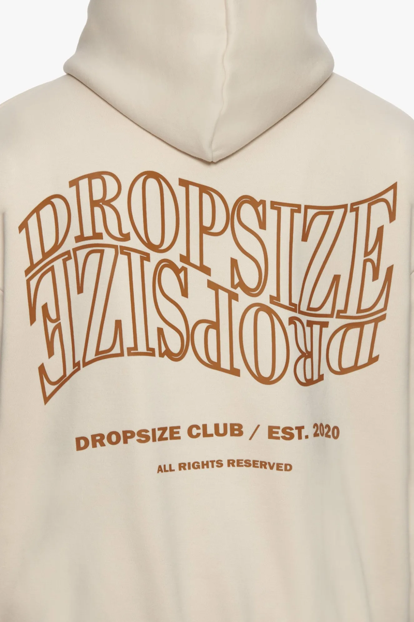 HEAVY OVERSIZE MIRRORED LOGO HOODIE COCONUT MILK