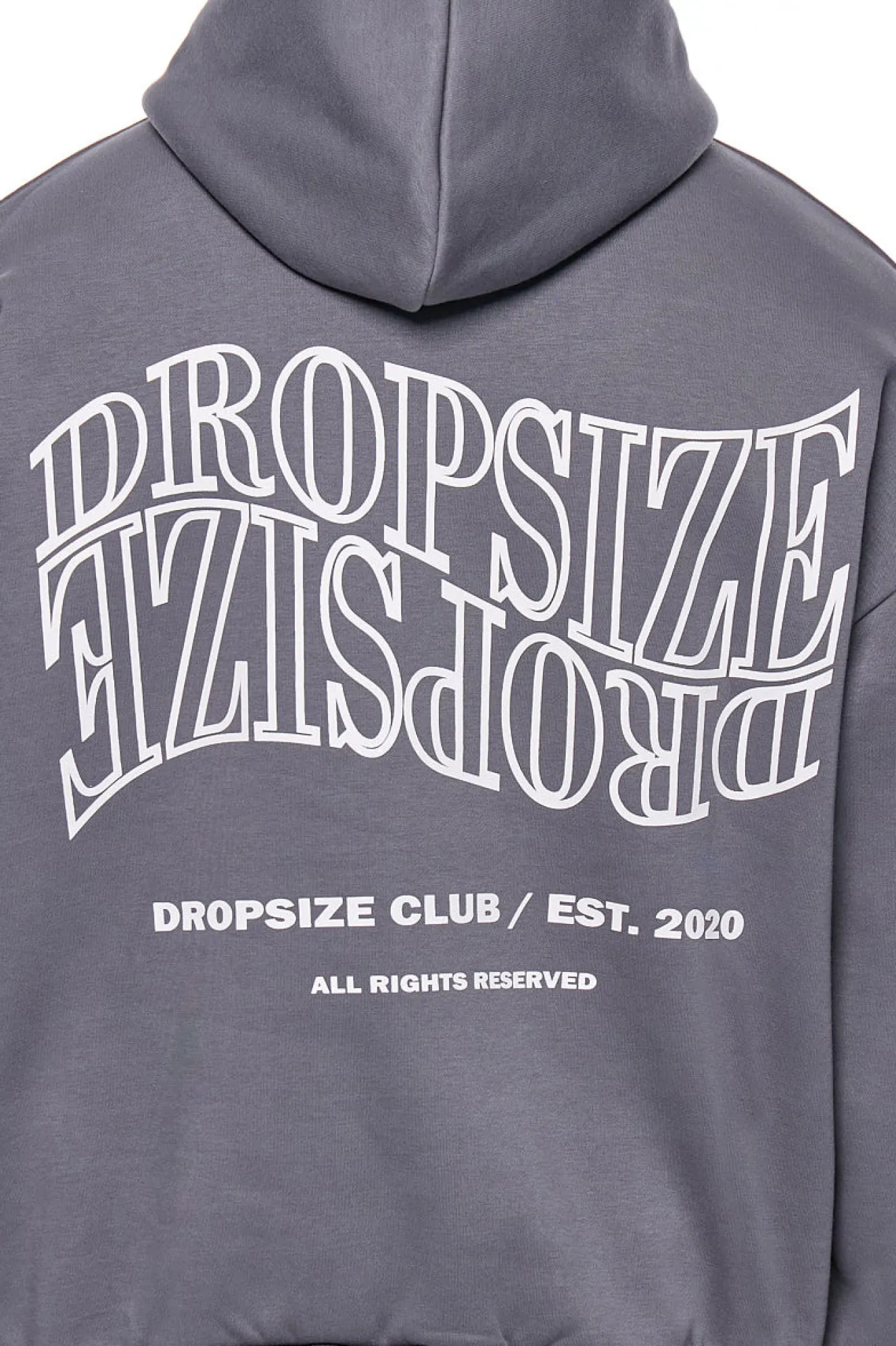 HEAVY OVERSIZE MIRRORED LOGO HOODIE GREY