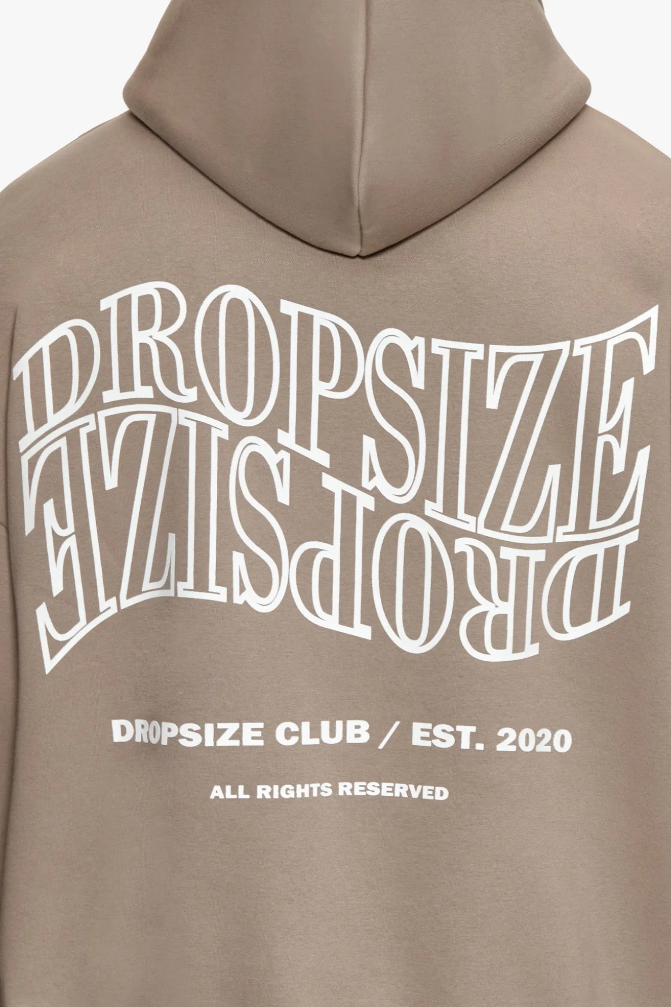 HEAVY OVERSIZE MIRRORED LOGO HOODIE SIMPLY TAUPE