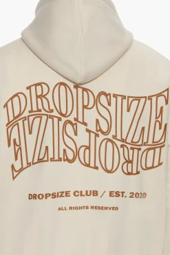 HEAVY OVERSIZE MIRRORED LOGO ZIP HOODIE COCONUT MILK