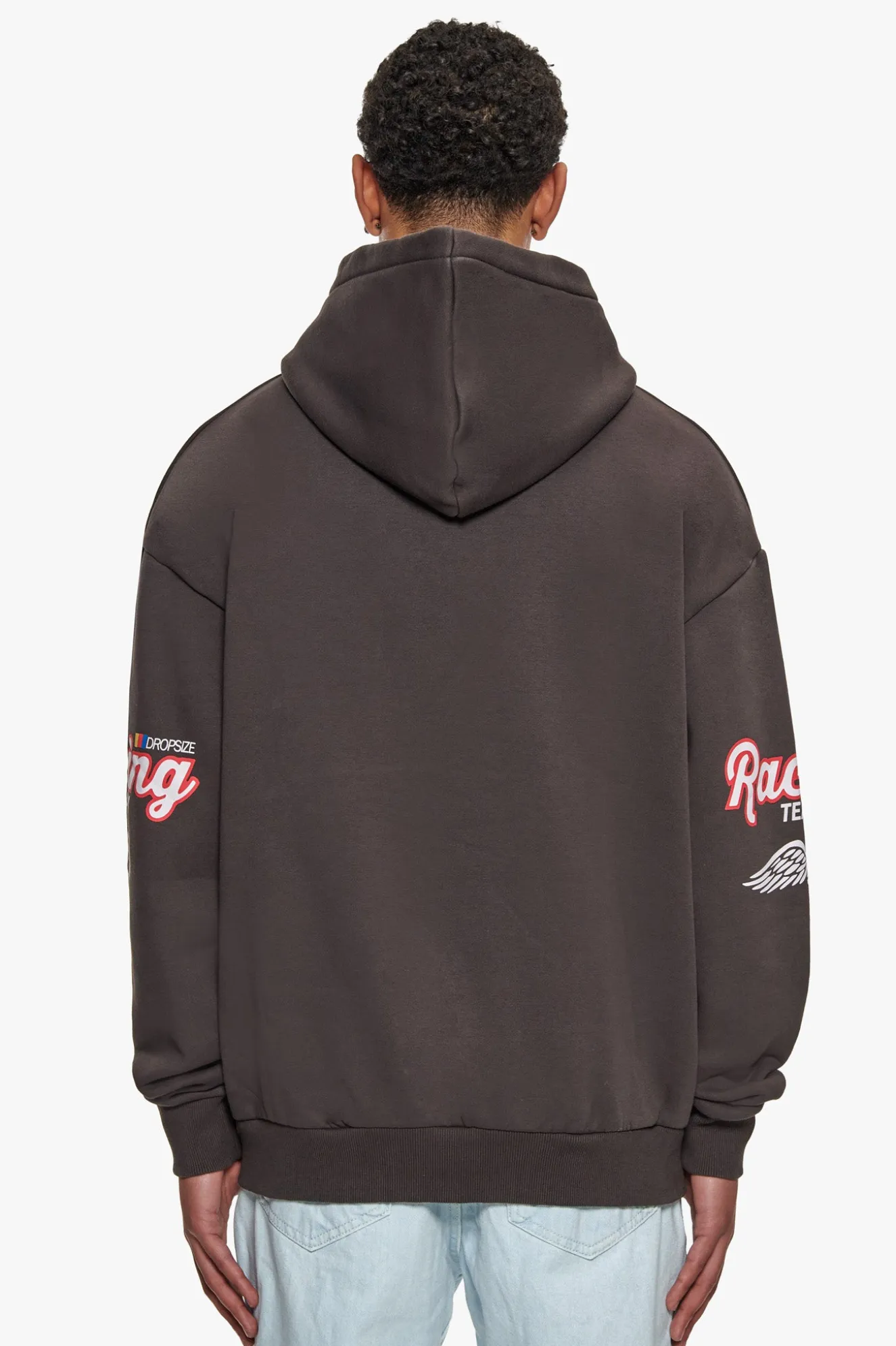 HEAVY OVERSIZE MOTORSPORT HOODIE WASHED BLACK