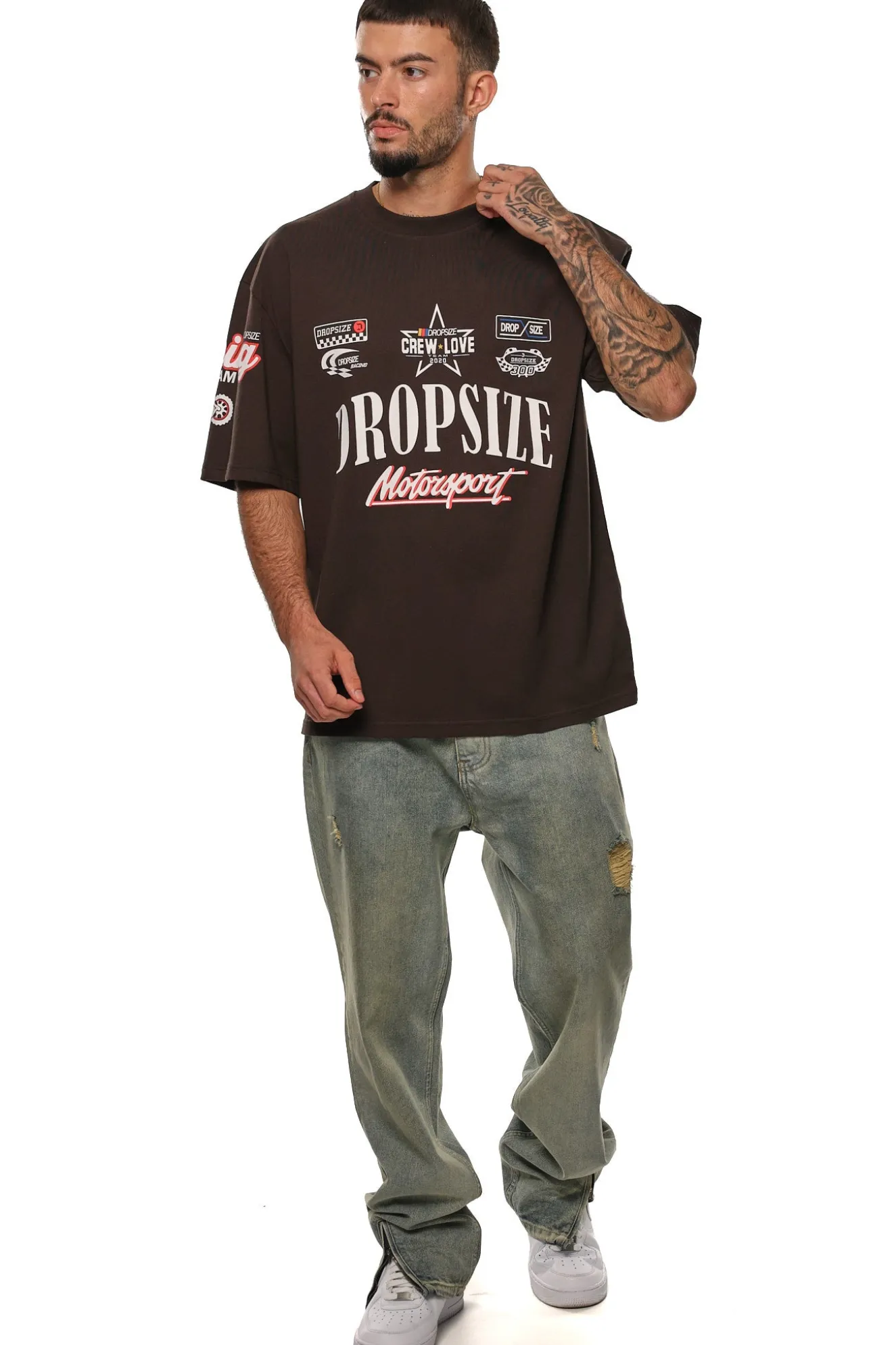 HEAVY OVERSIZE MOTORSPORT T-SHIRT WASHED BLACK