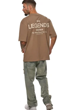 HEAVY OVERSIZE MOVING FORWARD T-SHIRT SILVER MINK
