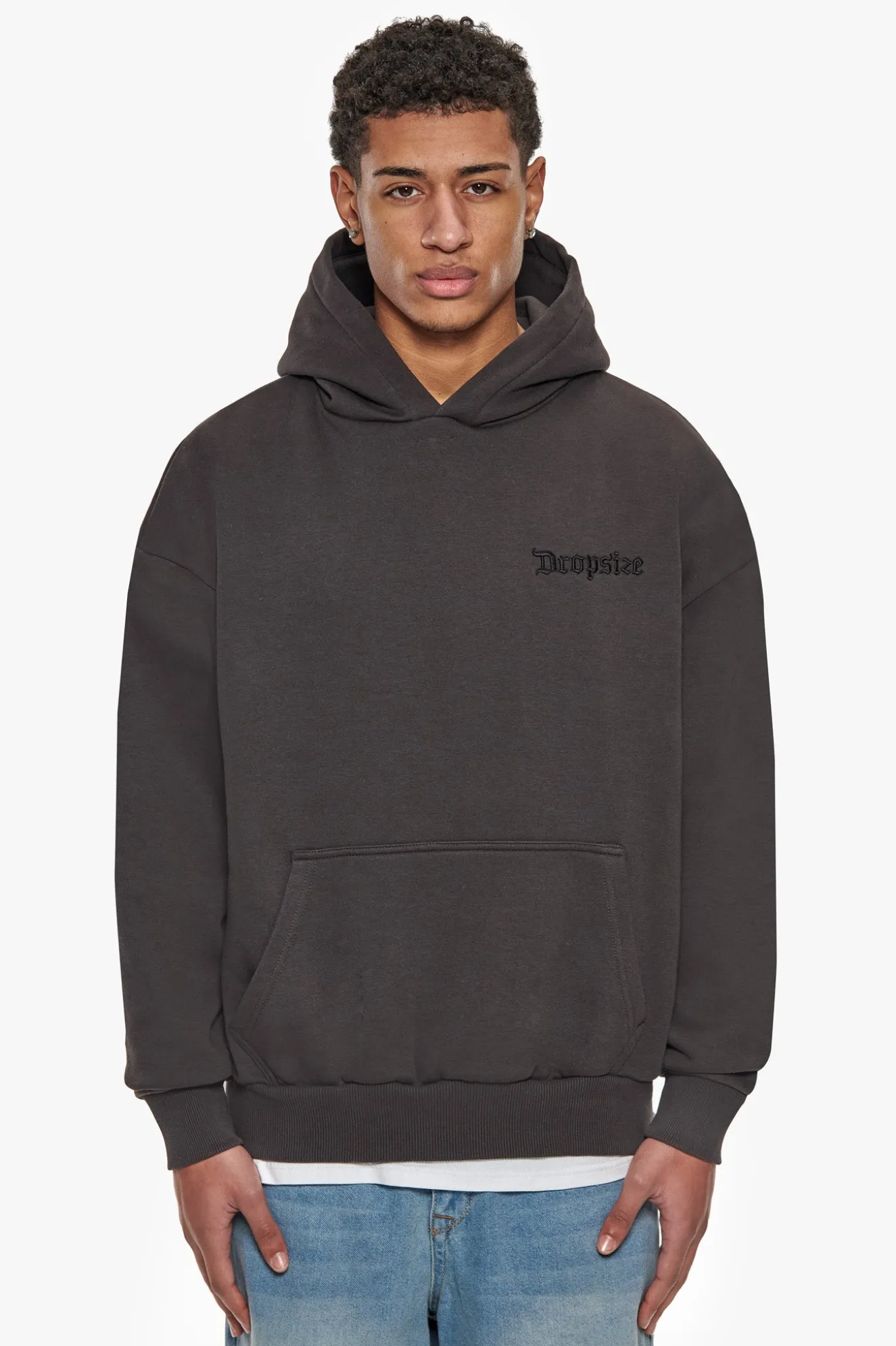HEAVY OVERSIZE MULTICOLOR LOGO HOODIE WASHED BLACK